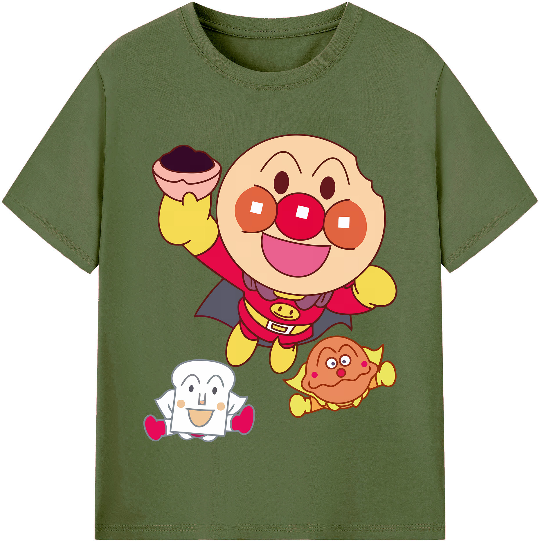 （画像用） アンパンマン Anpanman 綿100％半袖Tシャツ（フロントプリント）